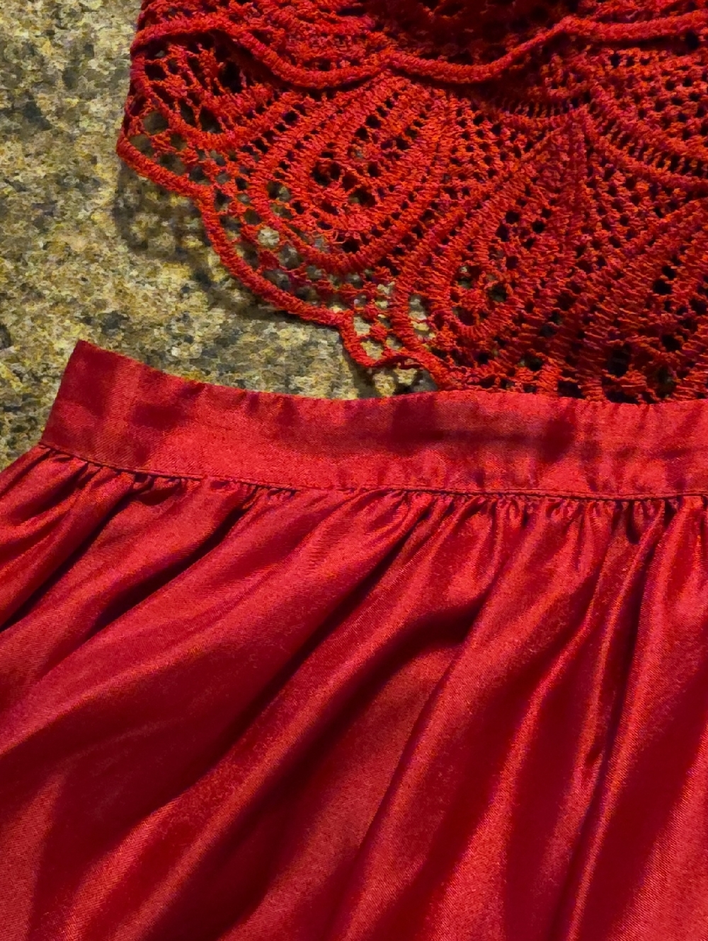 Crochet Top Red Dress Size M - Picture 8 of 8